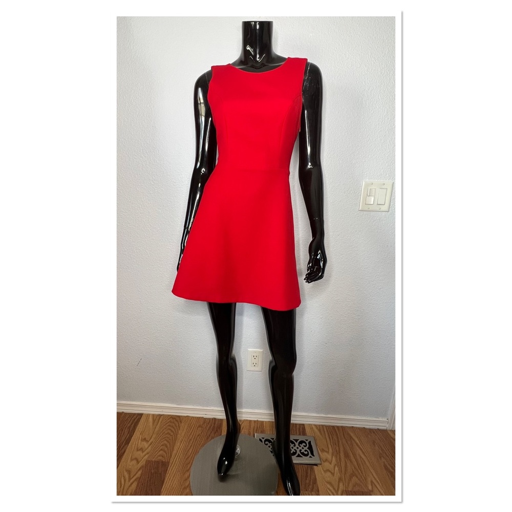 Zara Basic Collection Cross-Back Red Cocktail Dre… - image 2